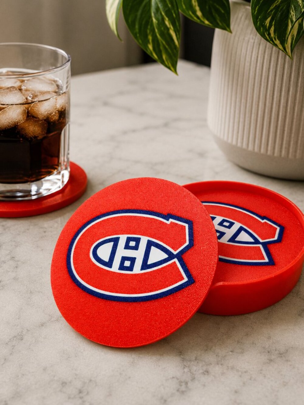 Montreal Canadiens 3D Printed Coasters Set – NHL Hockey Drink Coasters